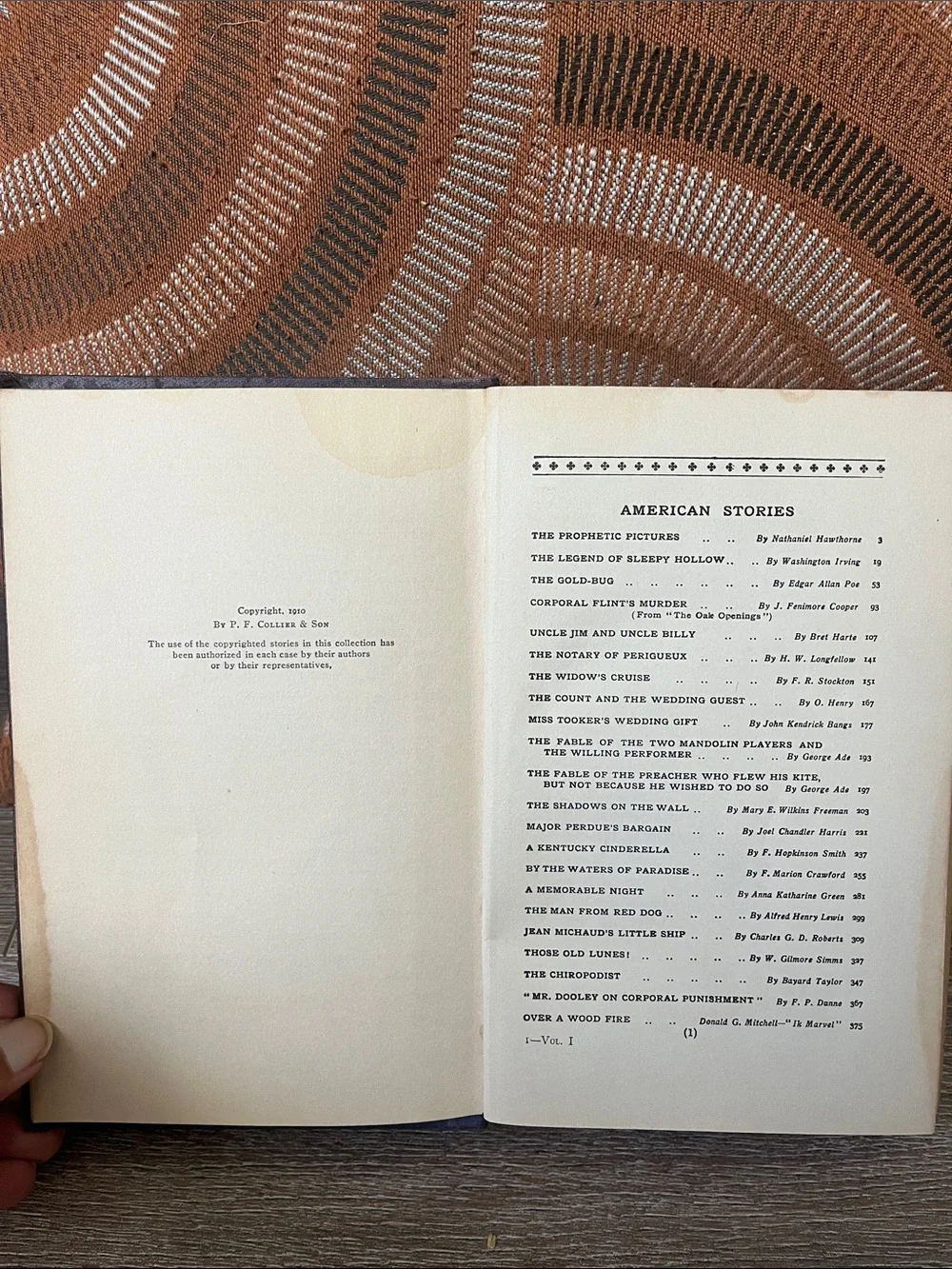 Vintage 'International Short Stories' Hardcover Book by P.F. Collier & Son 1910